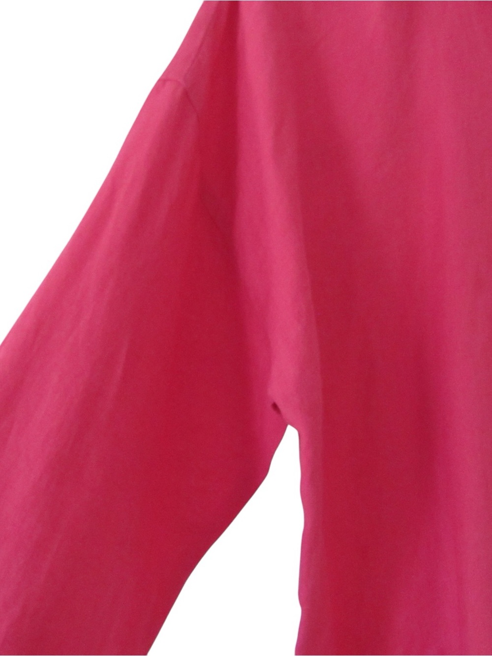 Eileen Fisher Hot Pink Long Sleeve Button Down Shirt Tunic Medium Organic Linen - Picture 5 of 9